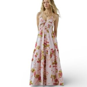 TULIP CREATIONS Cherry and Bow Print Maxi Dress